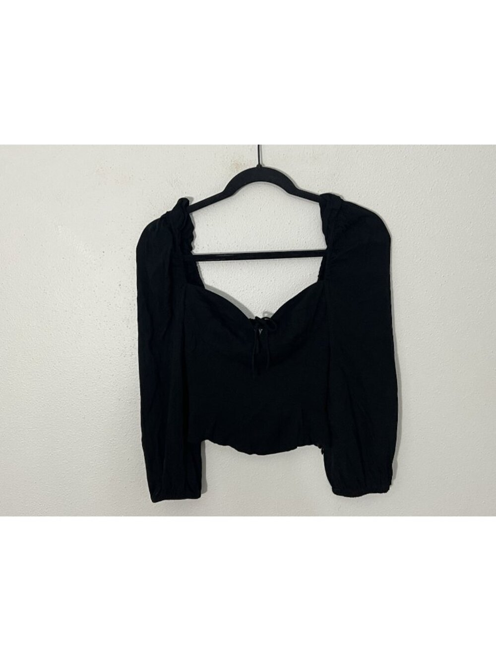 Wilfred Novella Blouse Top Black Size XS Sweetheart Neckline Puff Sleeves